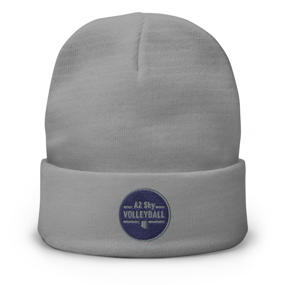 AZ Sky Volleyball (navy / grey) Embroidered Beanie