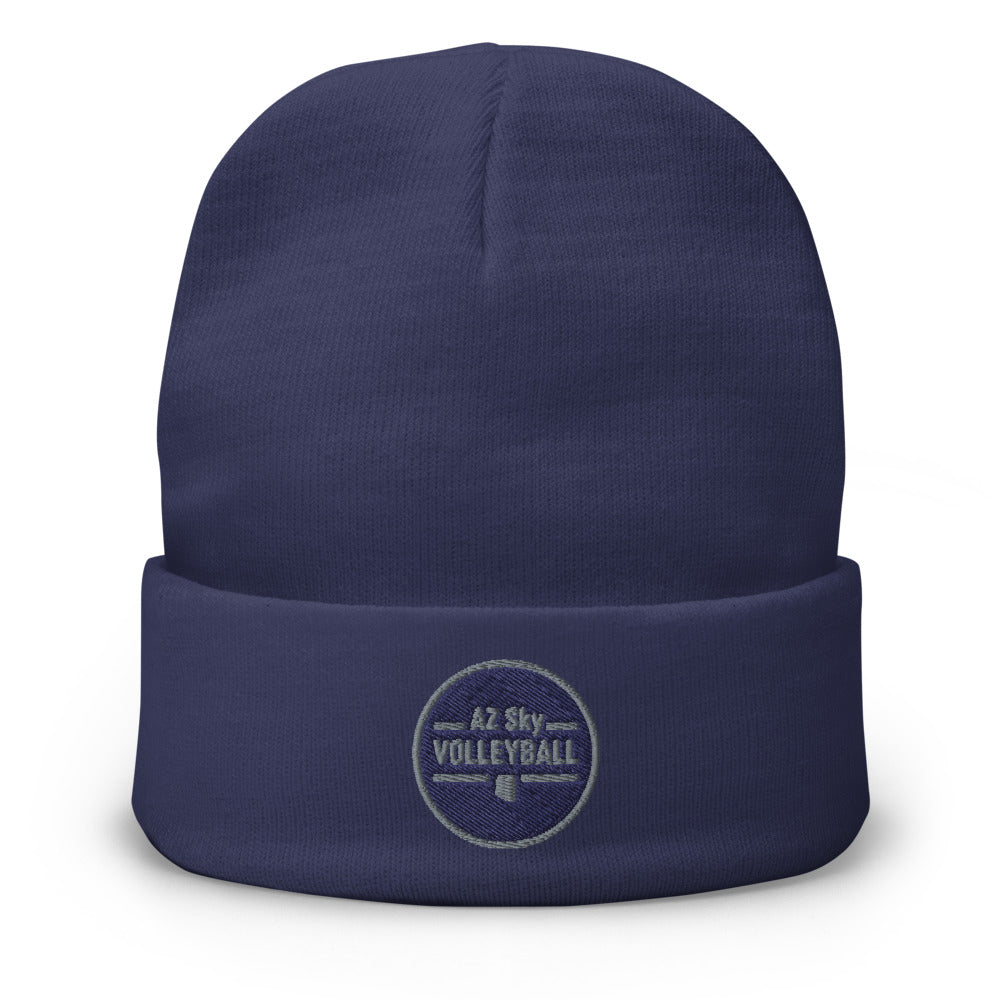 AZ Sky Volleyball (navy / grey) Embroidered Beanie